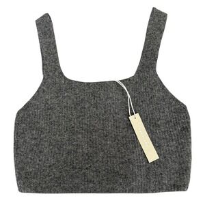 Everlane NWT‎ Wool Yak Hair Blend Crop Tank Top Gray Sleeveless Knit Size Medium